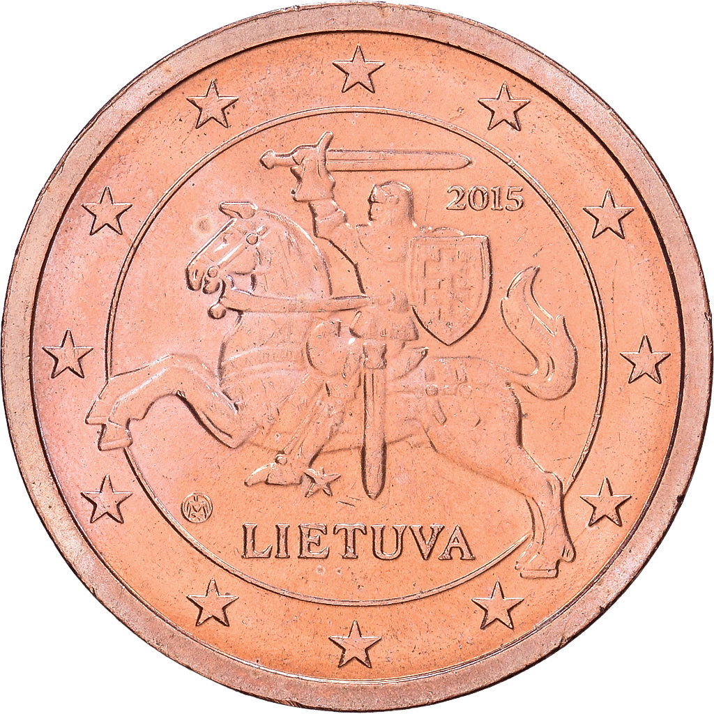 Lithouwen, 2 Centimes, 2015, Vilnius, Copper Plated Steel, UNC-