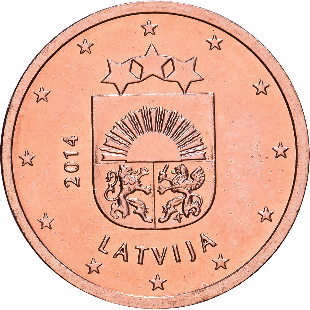 Letland, 2 Centimes, Proof, 2014, Stuttgart, Copper Plated Steel, UNC-