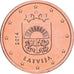 Letland, 2 Centimes, Proof, 2014, Stuttgart, Copper Plated Steel, UNC-
