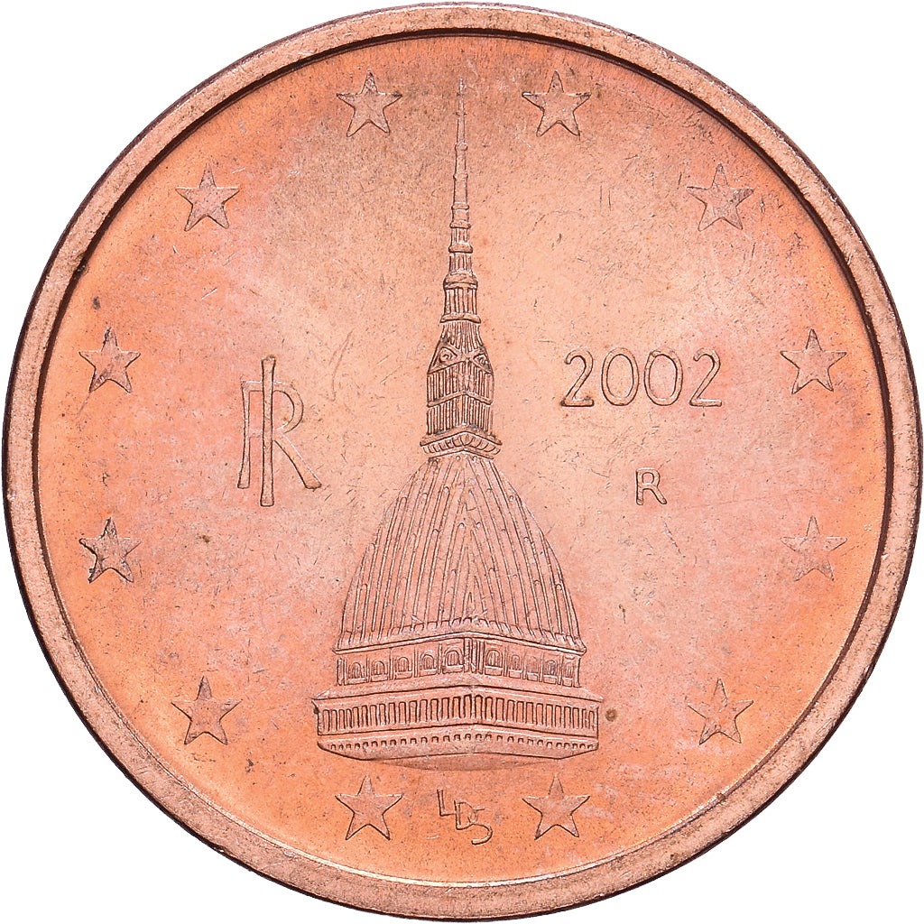 Itália, 2 Centimes, 2002, Rome, Aço Cromado a Cobre, AU(50-53)