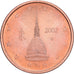 Itália, 2 Centimes, 2002, Rome, Aço Cromado a Cobre, AU(50-53)