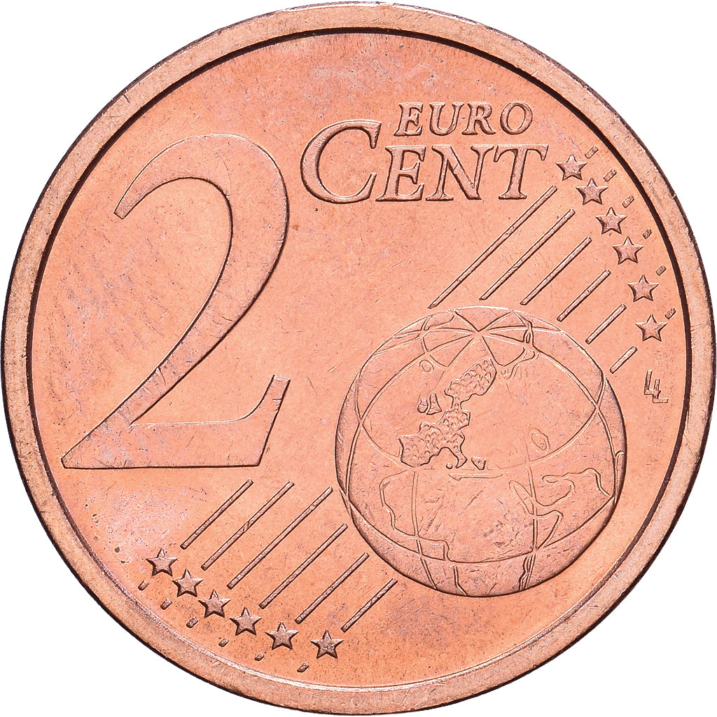 Itália, 2 Centimes, 2002, Rome, Aço Cromado a Cobre, AU(50-53)
