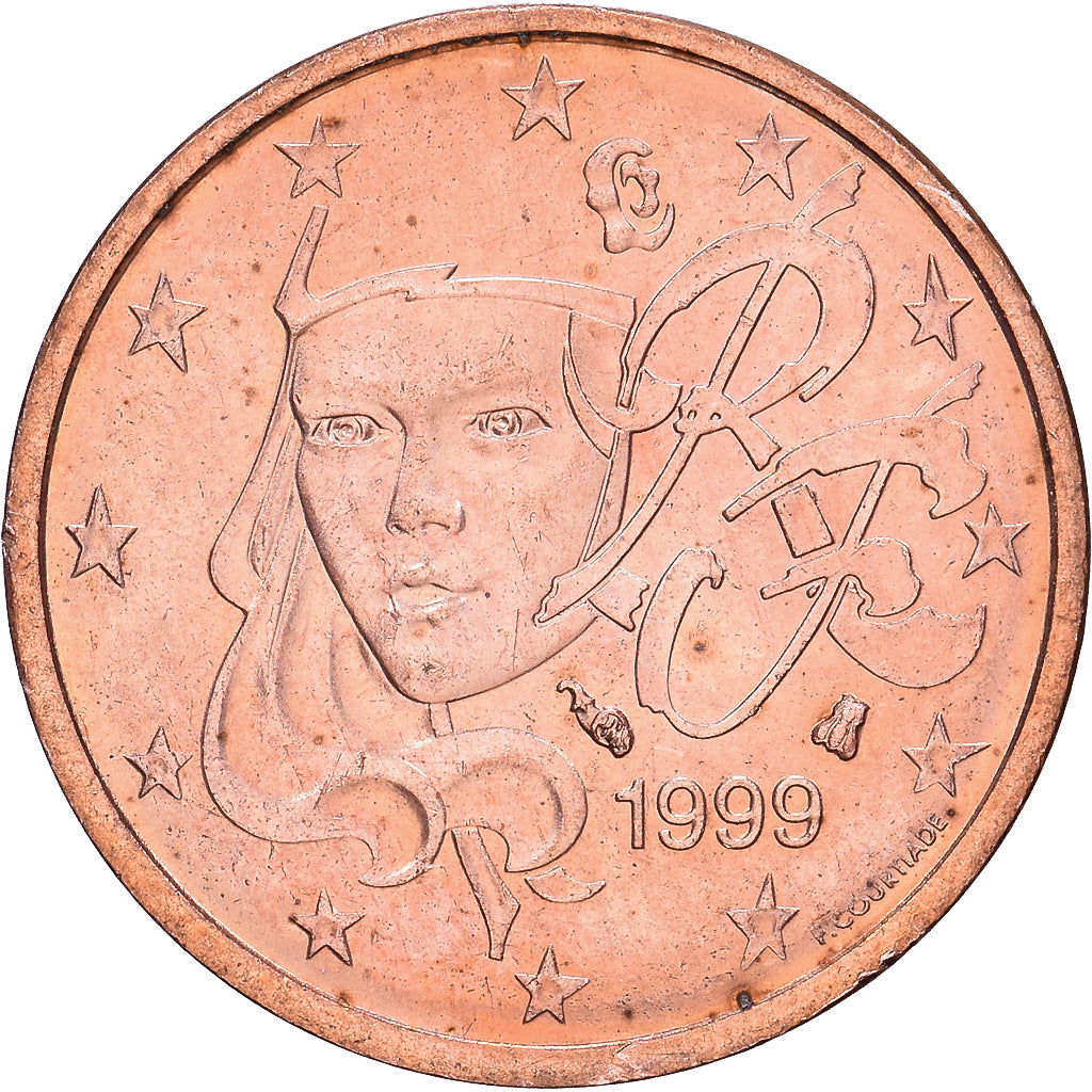 France, 2 Centimes, 1999, MDP, Cuivre plaqué acier, TTB+