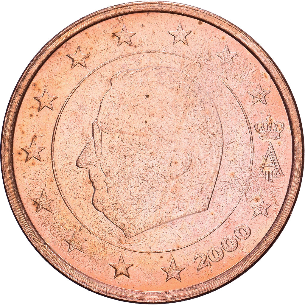 België, Albert II, 2 Centimes, 2000, Brussels, Copper Plated Steel, PR