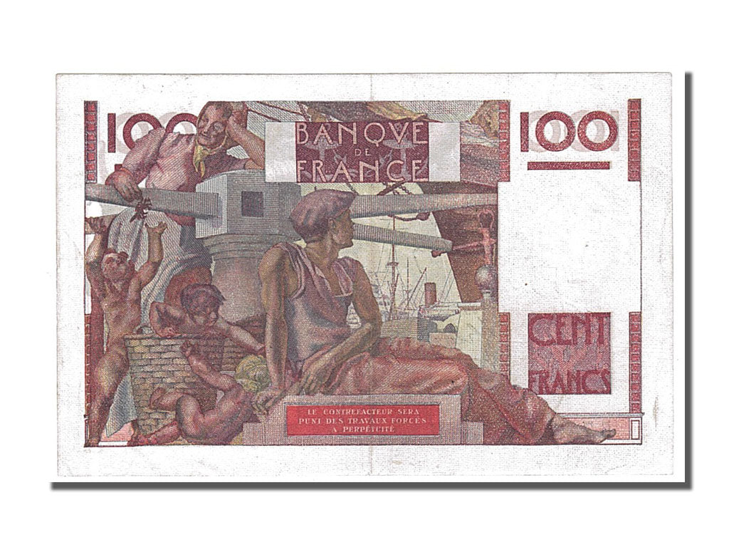 Geldschein, Frankreich, 100 Francs, 100 F 1945-1954 ''Jeune Paysan'', 1948