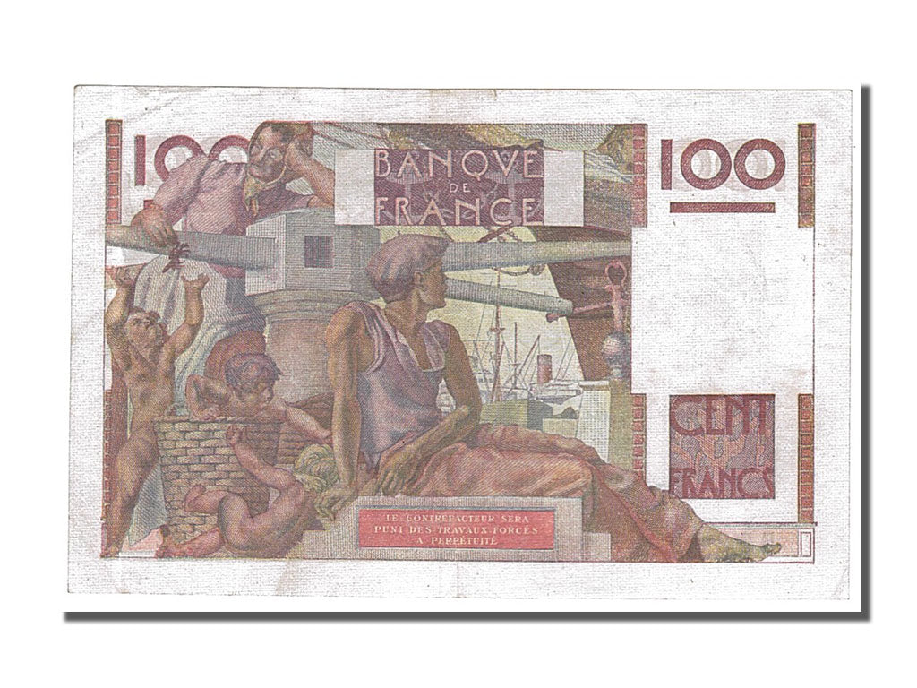 Geldschein, Frankreich, 100 Francs, 100 F 1945-1954 ''Jeune Paysan'', 1950