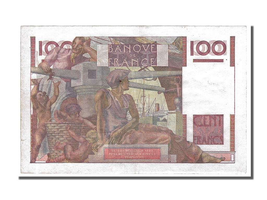 Geldschein, Frankreich, 100 Francs, 100 F 1945-1954 ''Jeune Paysan'', 1950
