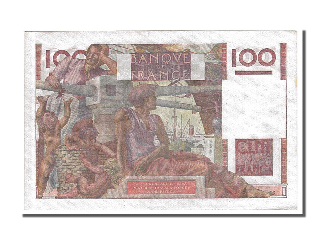 Geldschein, Frankreich, 100 Francs, 100 F 1945-1954 ''Jeune Paysan'', 1950