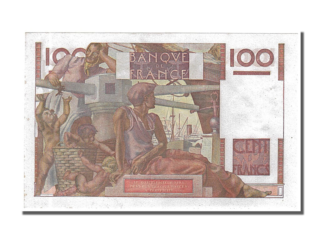 Billete, Francia, 100 Francs, 100 F 1945-1954 ''Jeune Paysan'', 1952