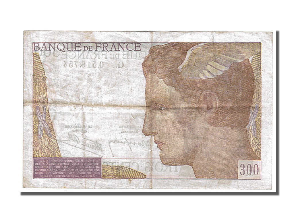 Banknote, France, 300 Francs, 300 F 1938-1939, 1938, 1938-10-06, AU(50-53)