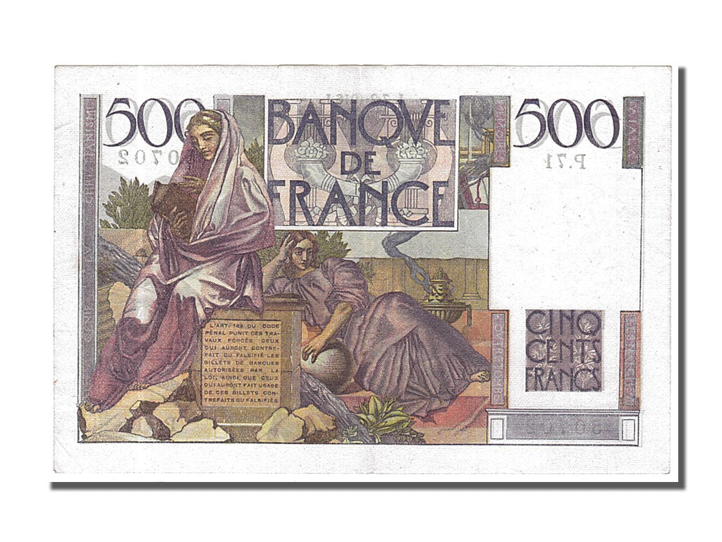 Biljet, Frankrijk, 500 Francs, 500 F 1945-1953 ''Chateaubriand'', 1946