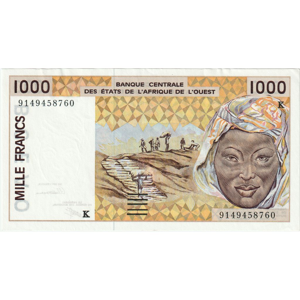 Estados da África Ocidental, 1000 Francs, AU(55-58)