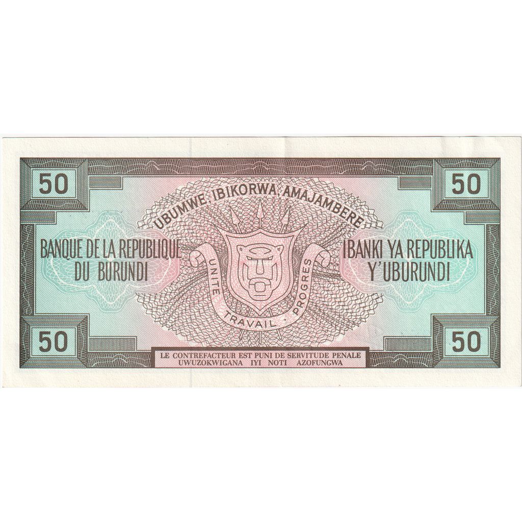 Burundi, 50 Francs, 1991-10-01, UNC
