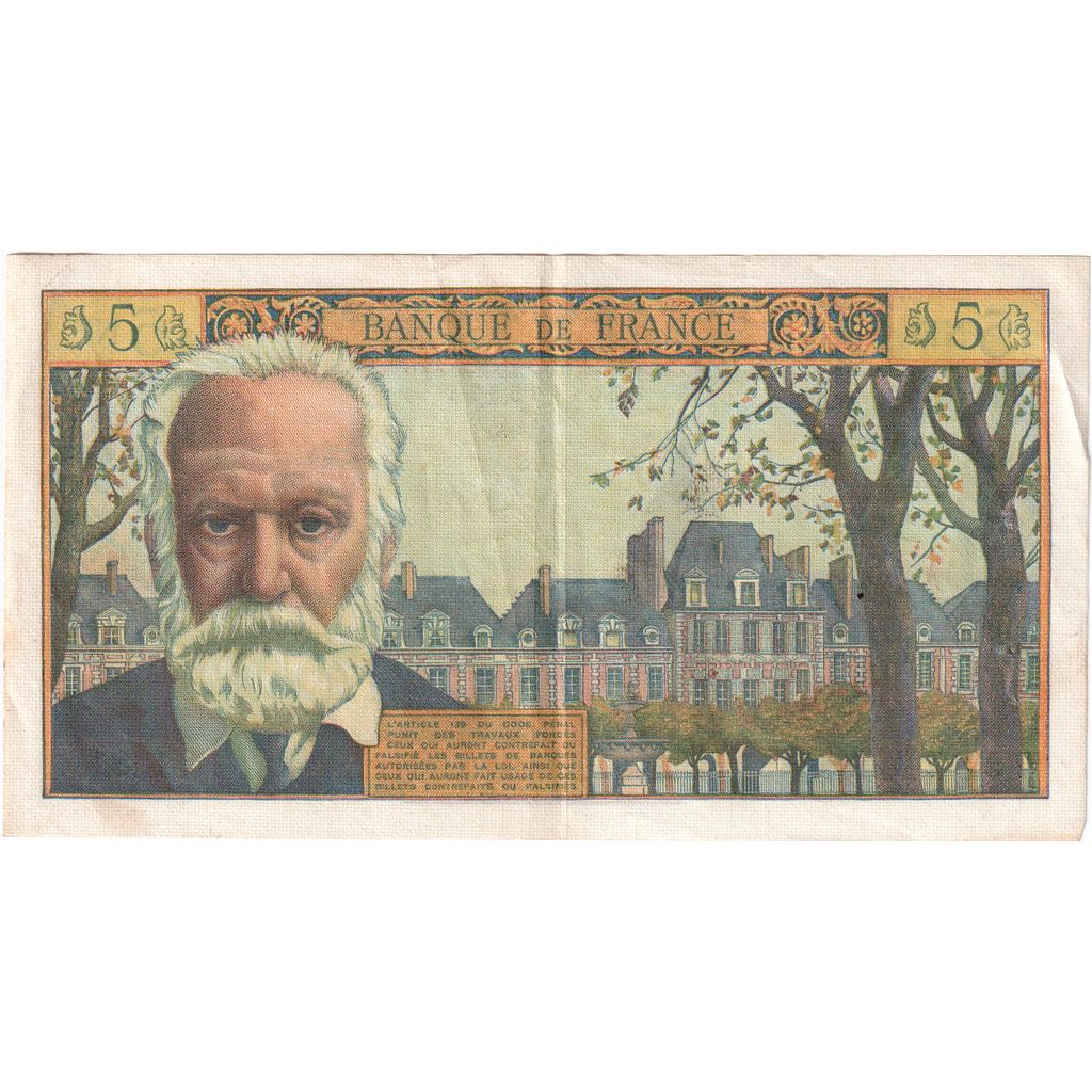 France, 5 Nouveaux Francs, Victor Hugo, 1962-03-01, R.81, TTB