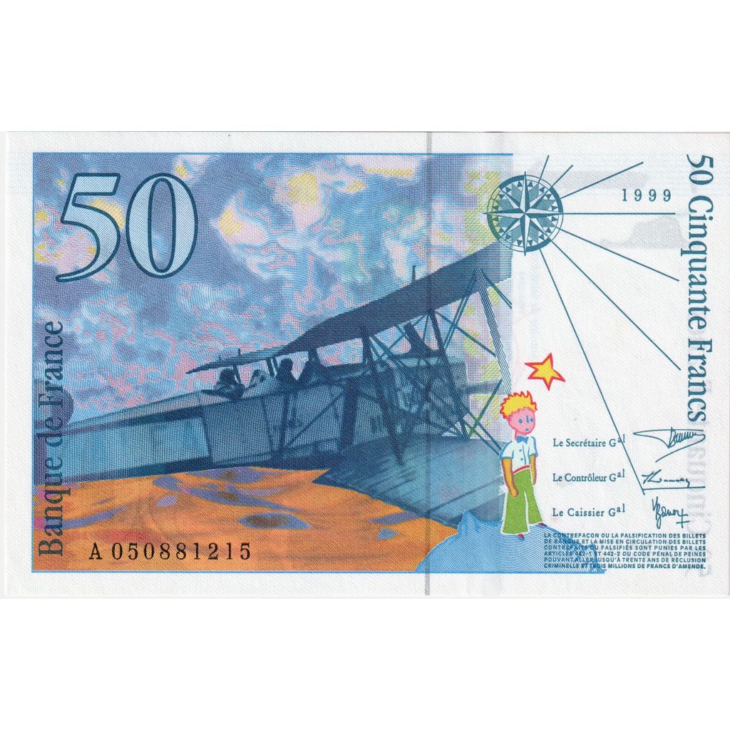 France, 50 Francs, St Exupéry, A, NEUF