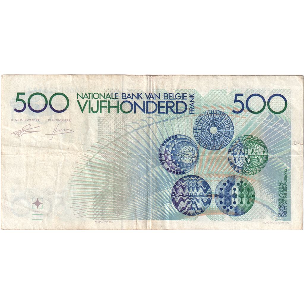 België, 500 Francs, TB