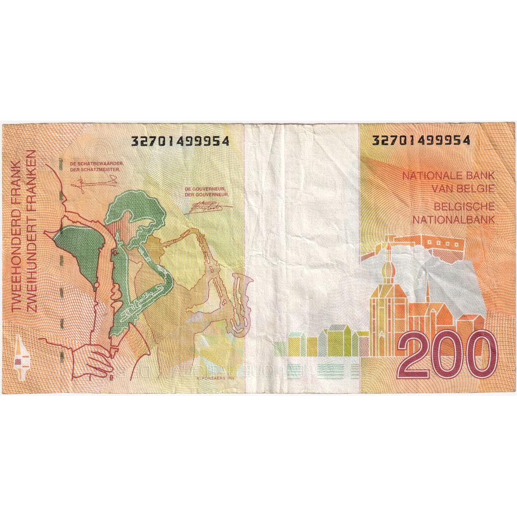 België, 200 Francs, TB+