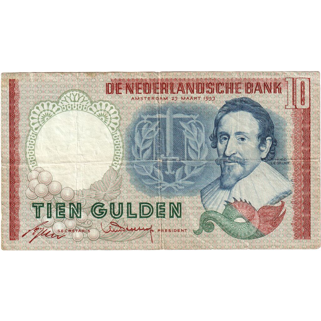 Paesi Bassi, 10 Gulden, 1953-03-23, MB