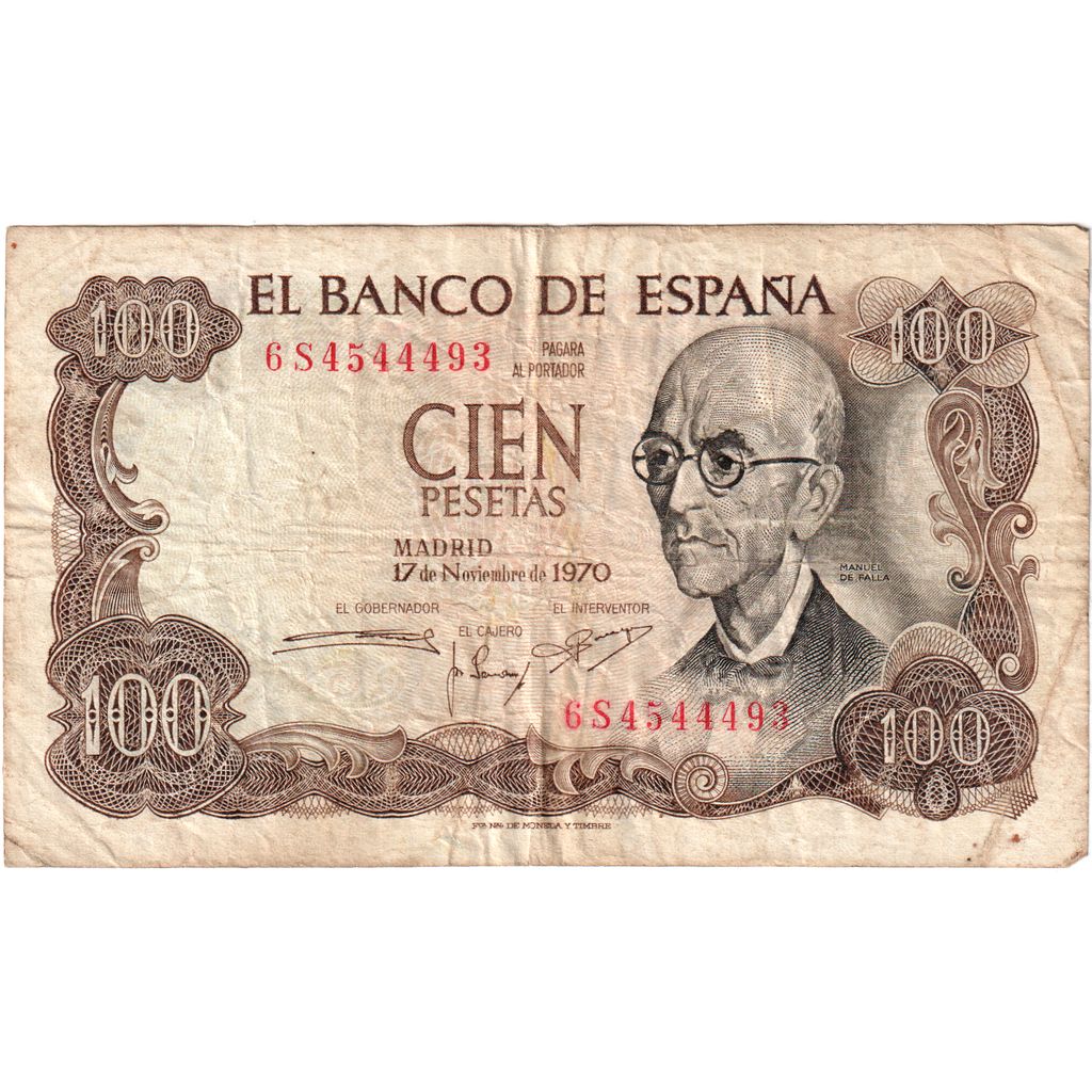 Spagna, 100 Pesetas, 1970-11-17, MB+