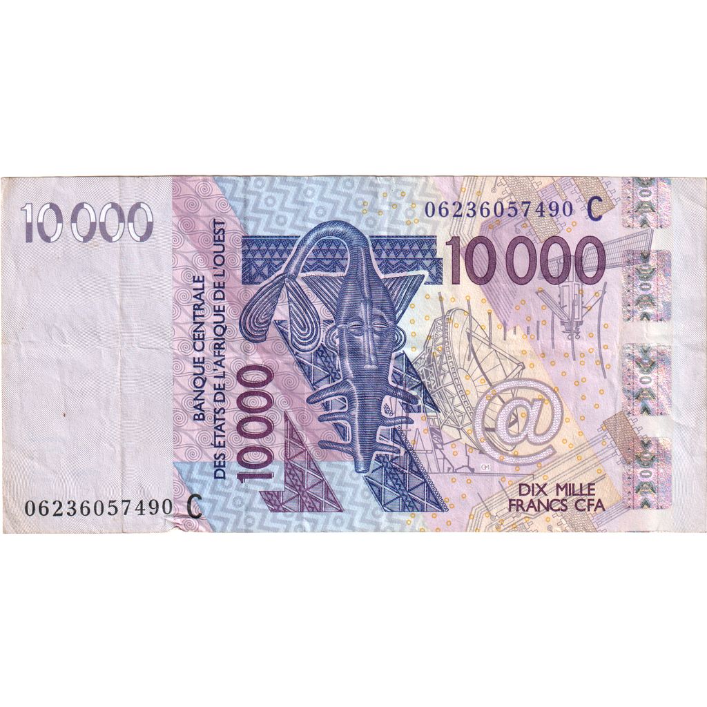 West African States, 10,000 Francs, EF(40-45)