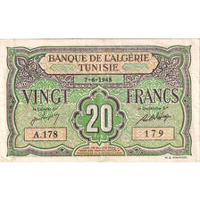 Tunisia, 20 Francs, 1948-06-04, BB+
