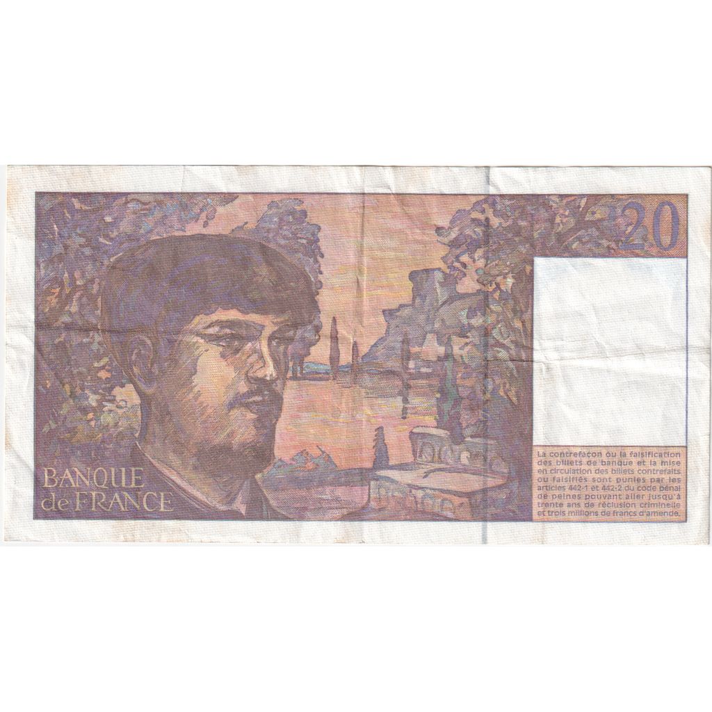 France, 20 Francs, Debussy, Z056, EF(40-45)