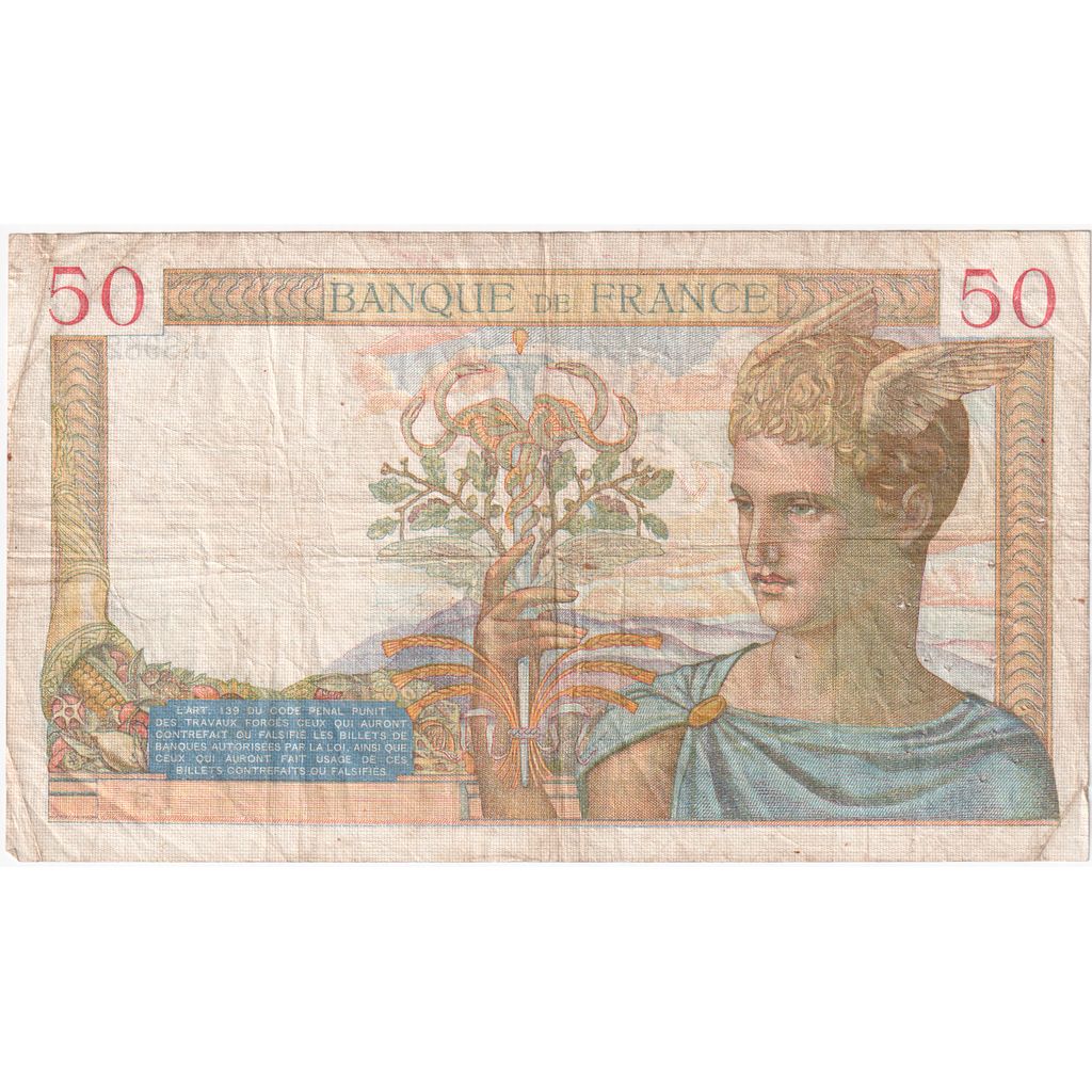 Francia, 50 Francs, Cérès, 1938-11-03, J8982, BC