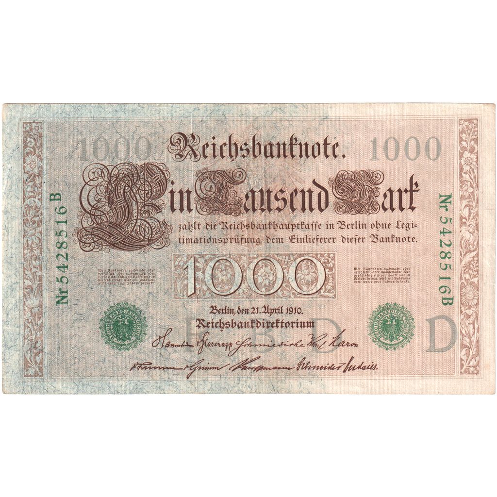 Germania, 1000 Mark, 1910-04-21, MB+