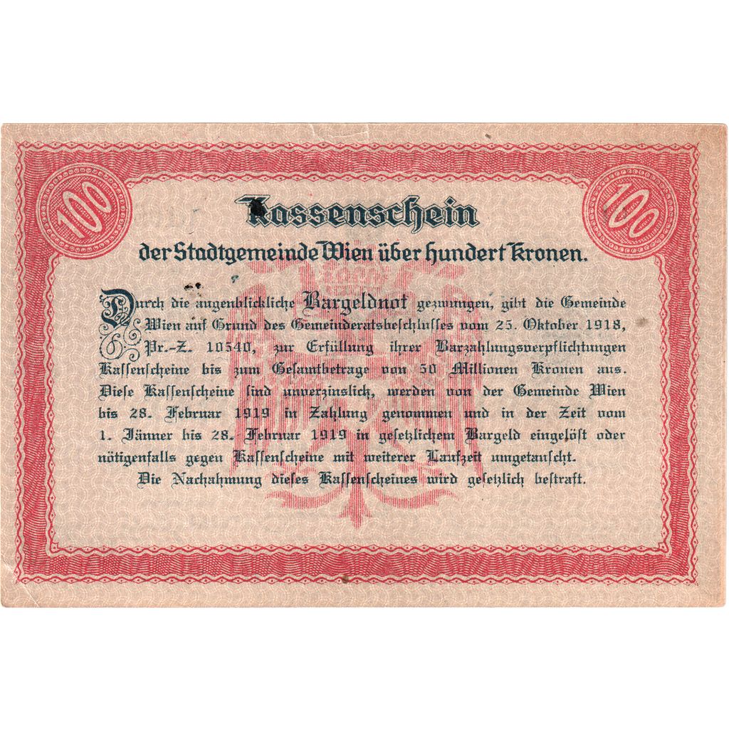 Österreich, 100 Kronen, 1918-11-1, SS