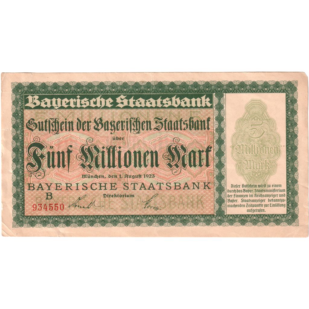 Alemania, 5 Millionen Mark, 1923-08-01, MBC+