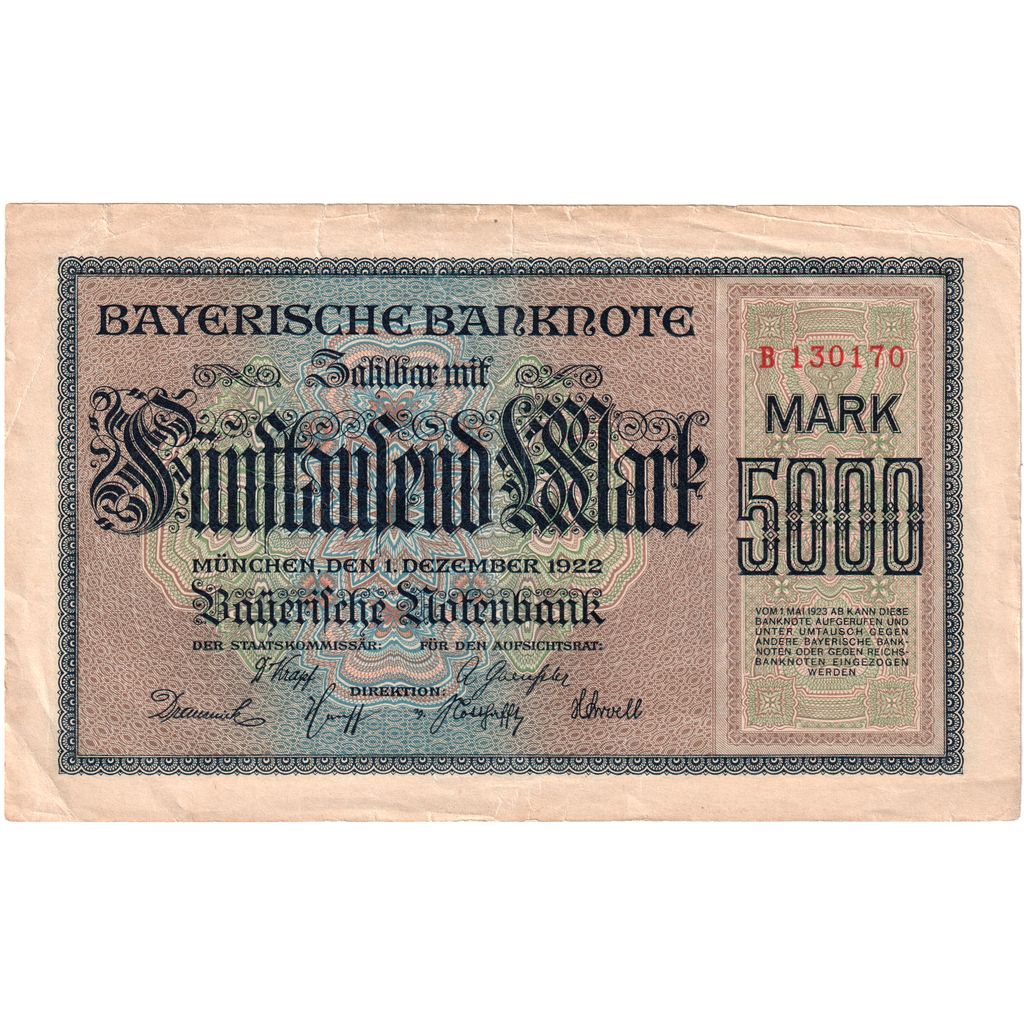 Deutschland, 5000 Mark, 1922-12-1, SS