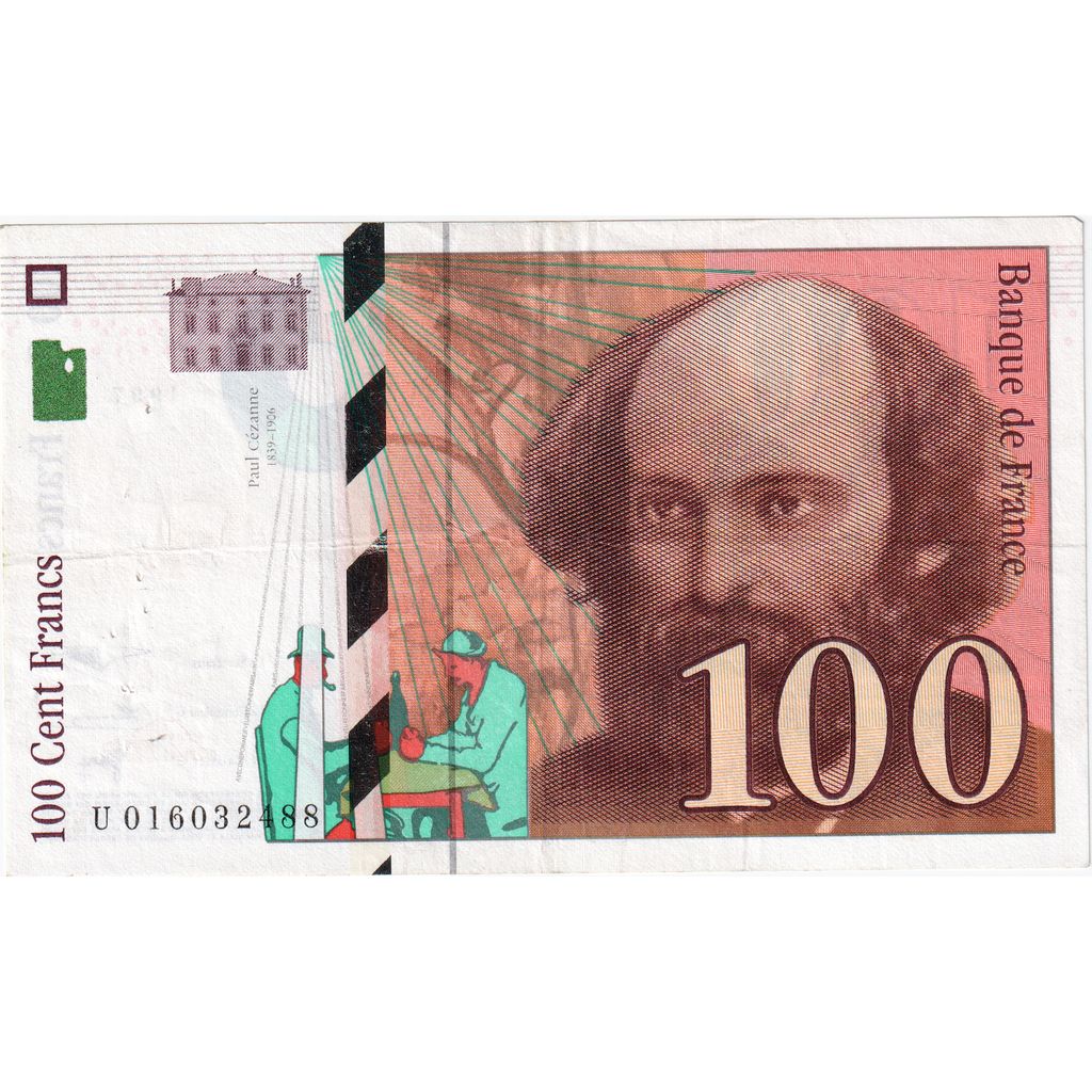 France, 100 Francs, Cézanne, 1997, U 016032488, VF(20-25)