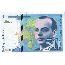 France, 50 Francs, St Exupéry, X 049019848, VF(30-35)