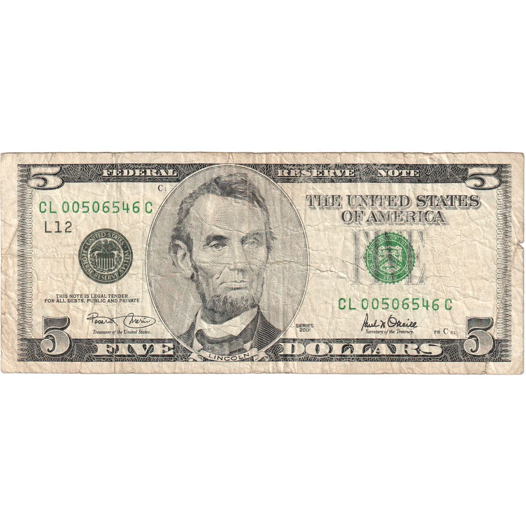 United States, Five Dollars, F(12-15)