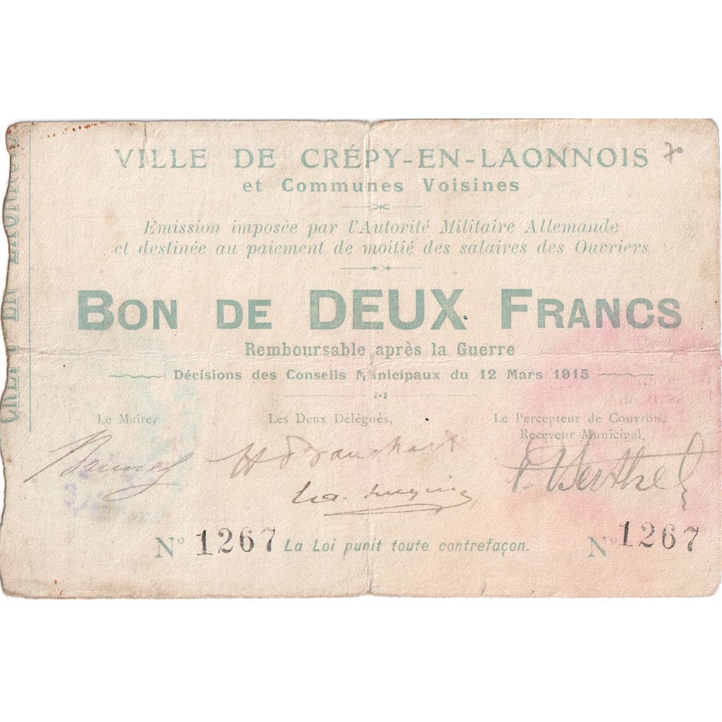 Frankreich, 1 Franc, 1915-03-12, 3620, SGE+, Pirot:02-531