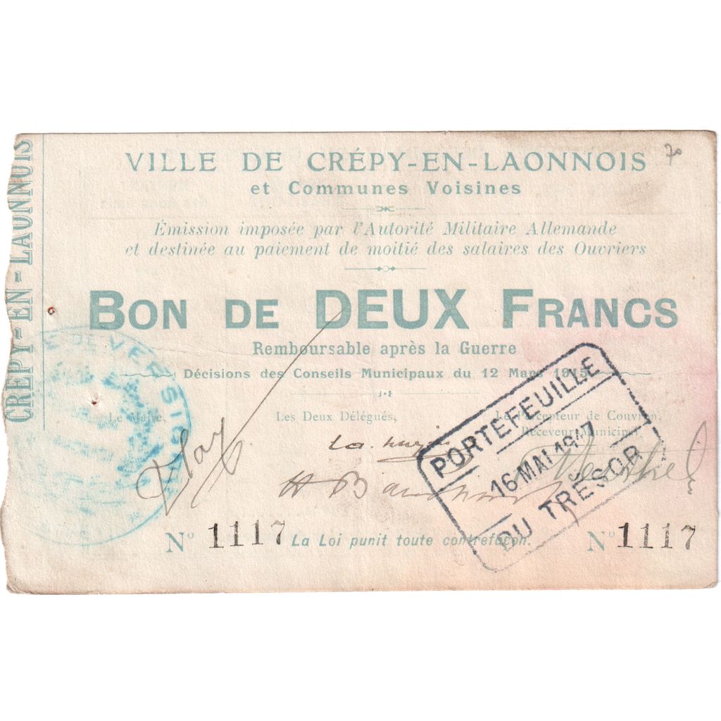 Frankreich, 1 Franc, 1915-03-12, 3620, SGE+, Pirot:02-531