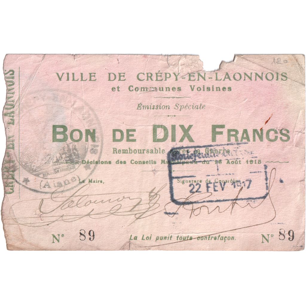 Frankreich, 1 Franc, 1915-03-12, 3620, SGE+, Pirot:02-531