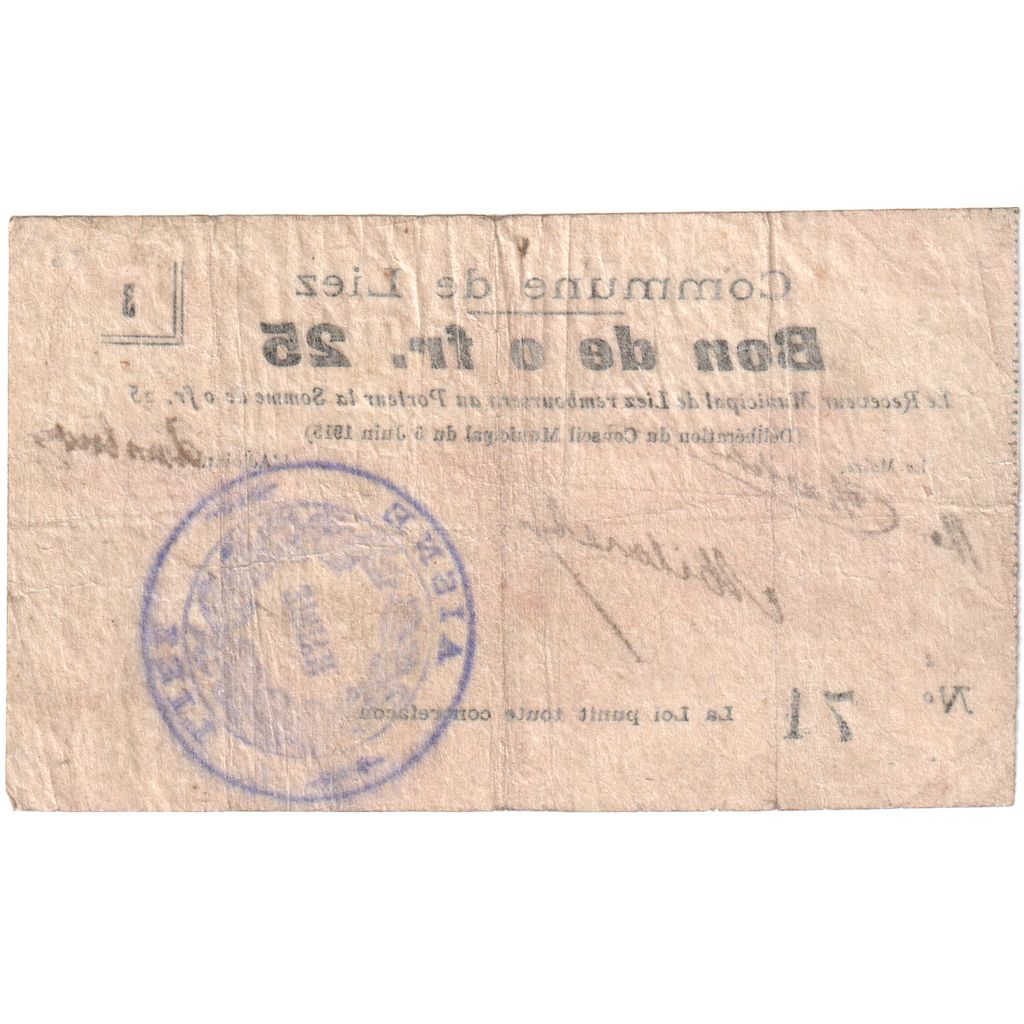 Francia, 25 Centimes, 1915-06-05, 71, BC+, Pirot:02-531