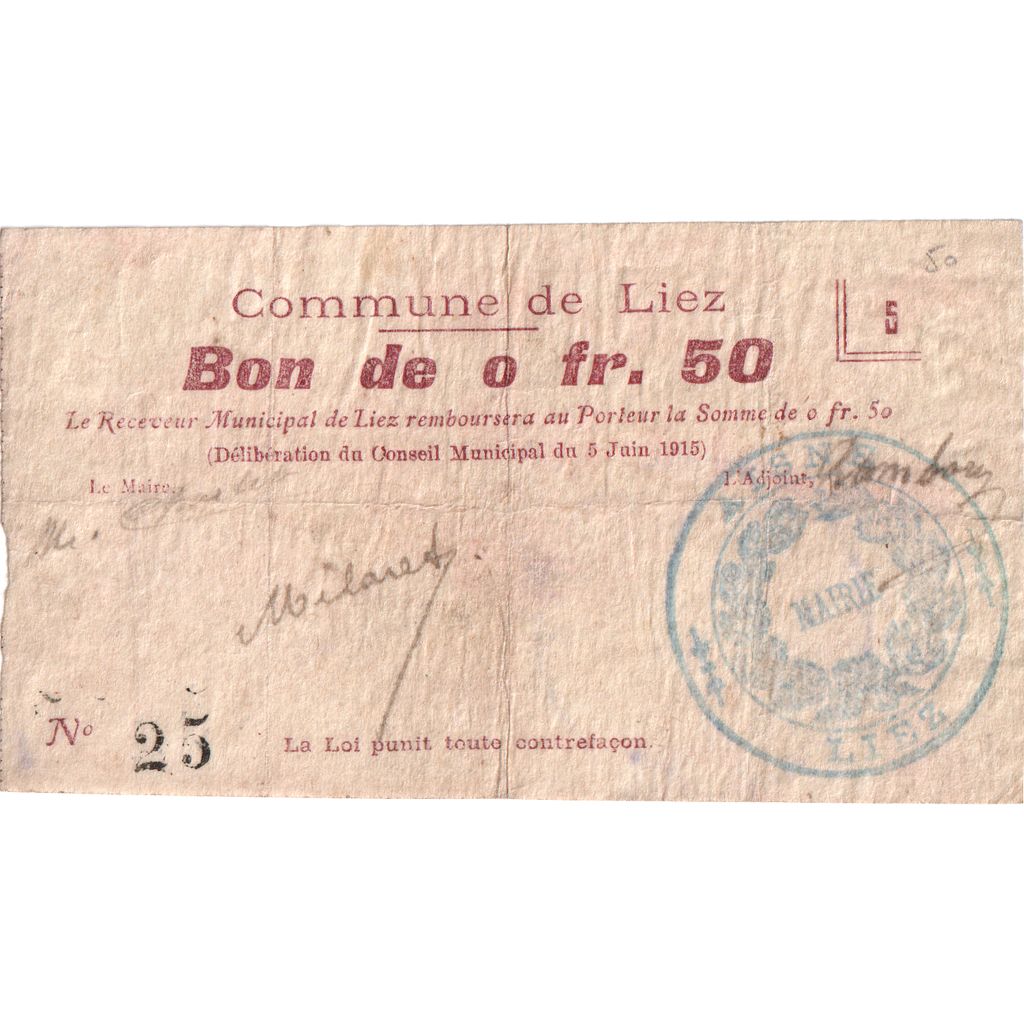 Frankreich, 25 Centimes, 1915-06-05, 71, S+, Pirot:02-531