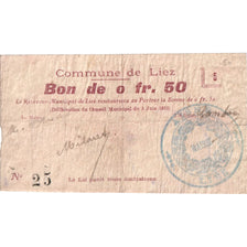 France, 50 Centimes, Liez, 1915-06-05, 25, VF(20-25)