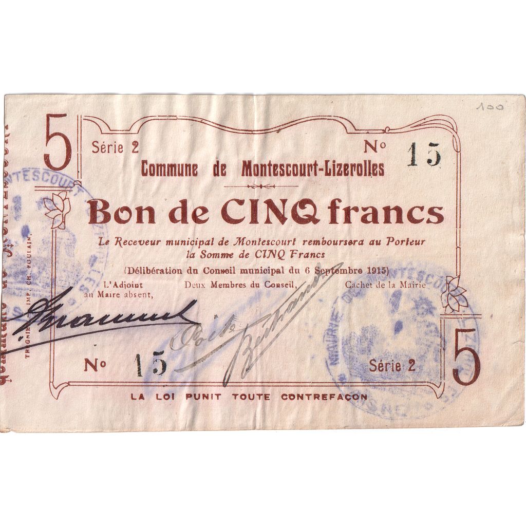 Francia, 50 Centimes, 1915-09-06, 59, BC+, Pirot:02-531