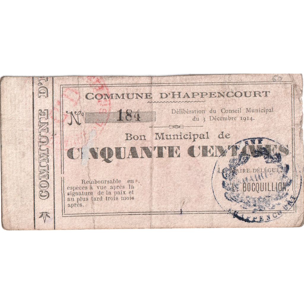 Frankreich, 50 Centimes, 1914-12-03, 184, S, Pirot:02-531