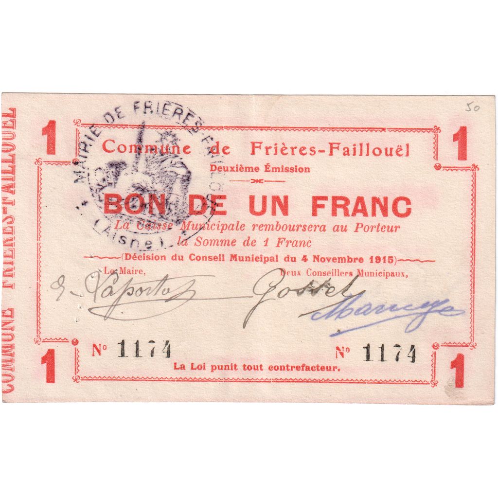 Francia, 25 Centimes, 1915-08-18, 1196, BC, Pirot:02-531