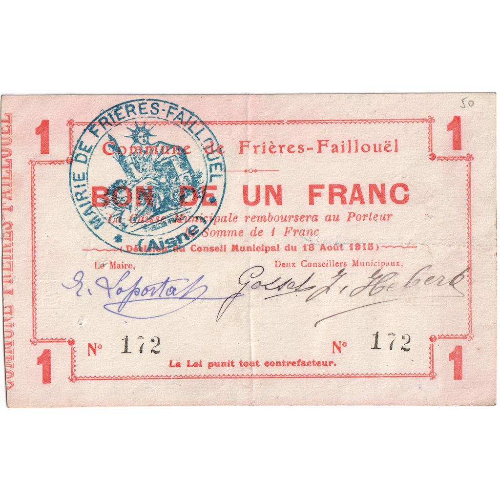 Francia, 25 Centimes, 1915-08-18, 1196, BC, Pirot:02-531