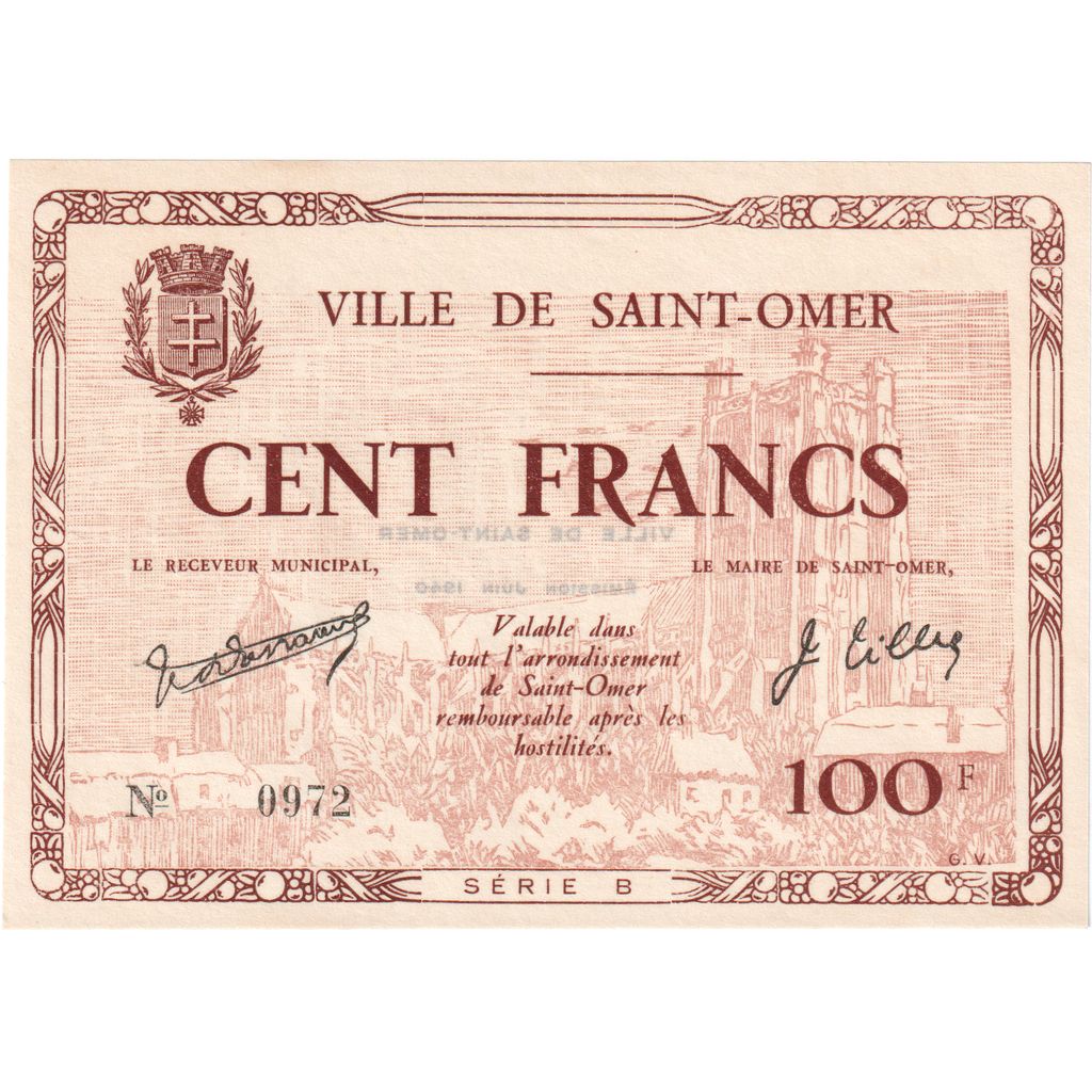 Frankreich, Saint-Omer, 100 Francs, 1940, UNZ-