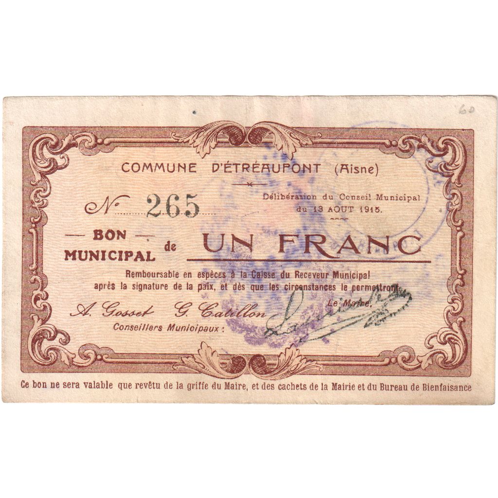 Francia, 50 Centimes, 1915-08-13, 8543, BC, Pirot:02-1309