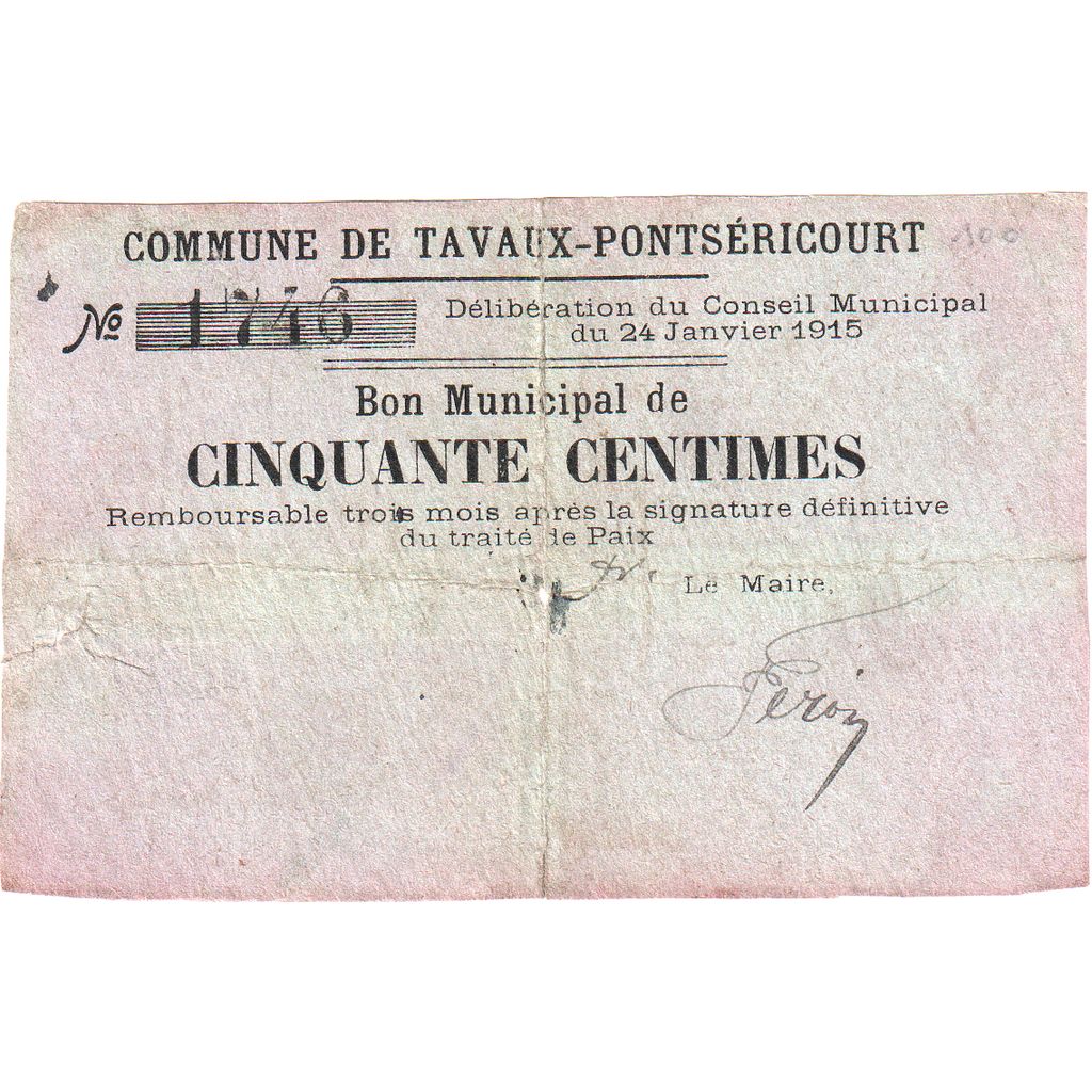 France, 50 Centimes, 1915-01-24, 673, TB, Pirot:02-1309