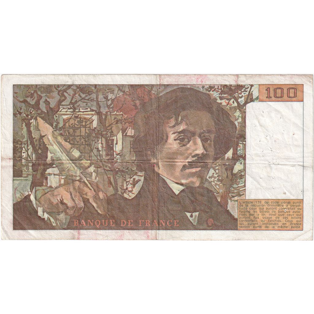 Frankreich, 100 Francs, Delacroix, 1980, S32, SGE+