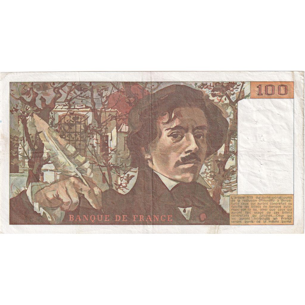 Francja, 100 Francs, Delacroix, 1981, B51, F(12-15)