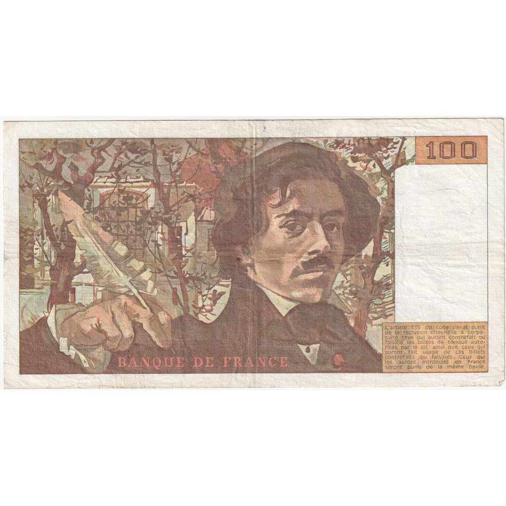 Frankreich, 100 Francs, Delacroix, 1986, E105, S
